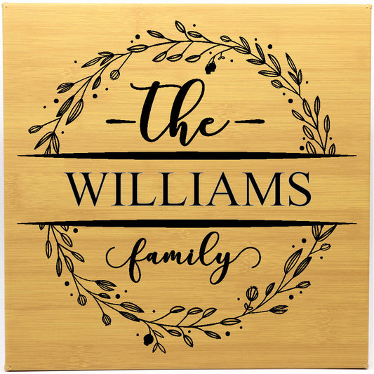 Family Sign - 10"x10" Leatherette