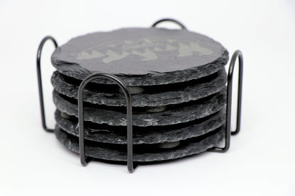 Hands Coaster Set - Round Slate