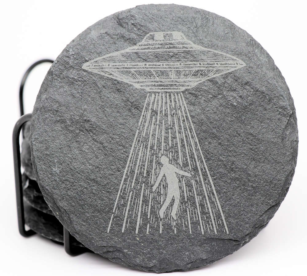 UFO Coaster Set - Round Slate