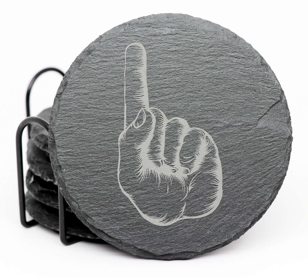 Hands Coaster Set - Round Slate