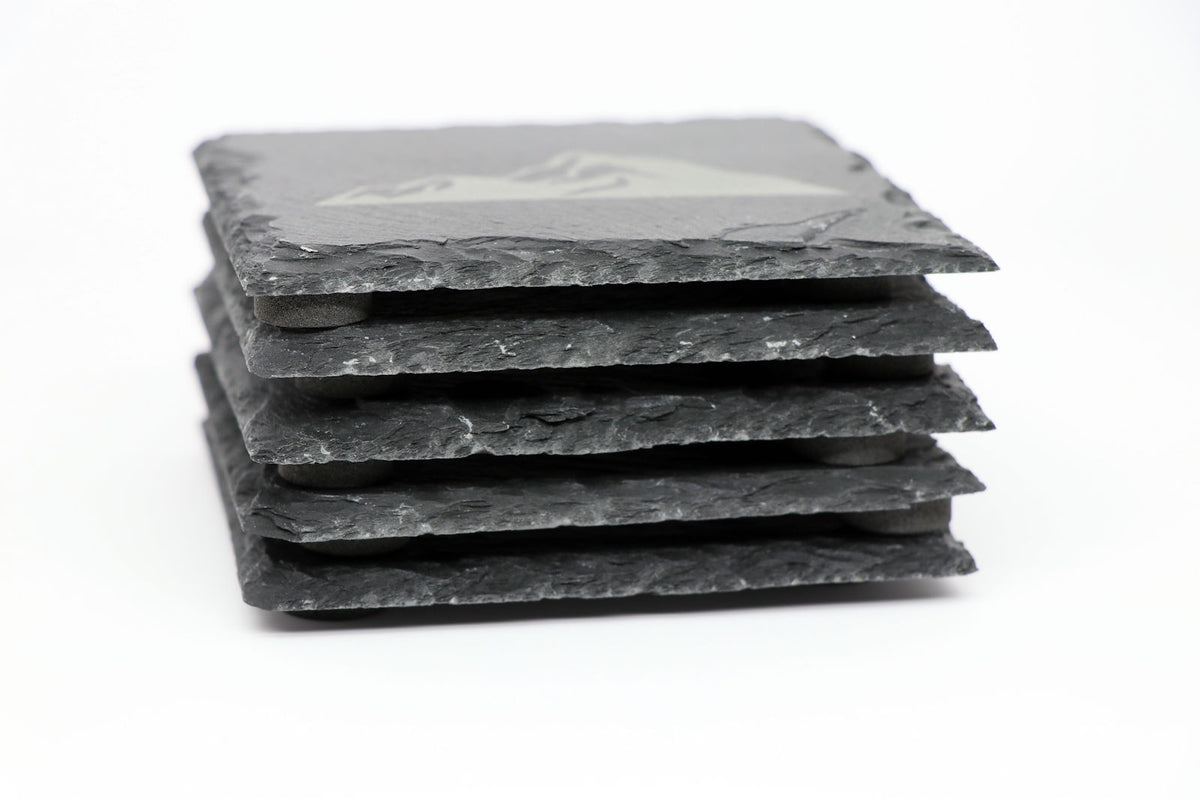 Winter Hike Coaster Set - Square Slate