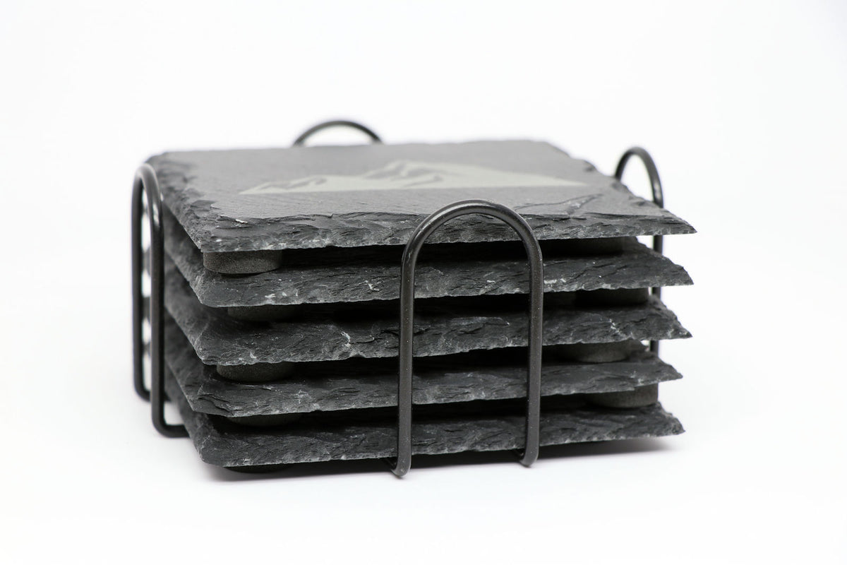 Working Skulls Coaster Set - Square Slate