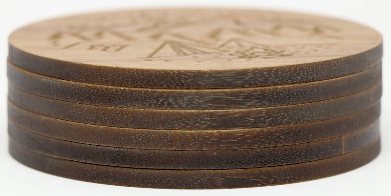 UFO Solid Wood Coaster Set
