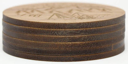 Mountain Camping Solid Wood Coaster Set