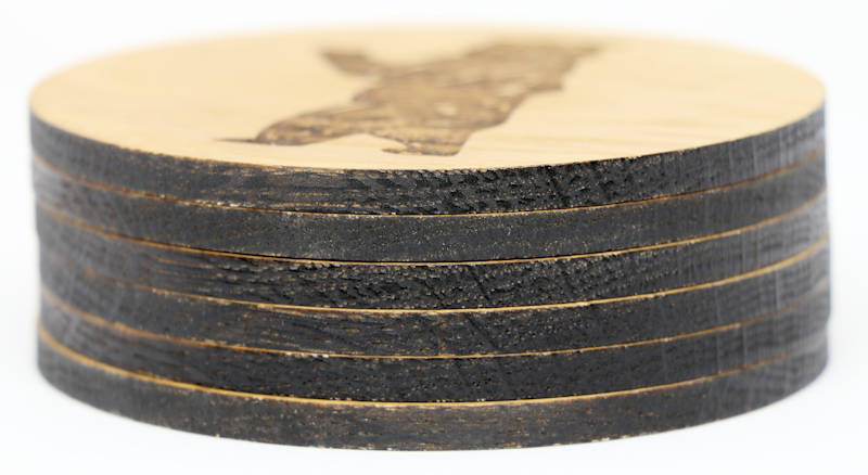 Skulls Solid Wood Coaster Set