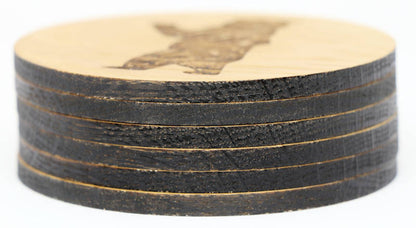 Skulls Solid Wood Coaster Set