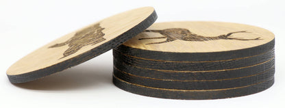 Skulls Solid Wood Coaster Set