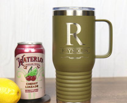 Travel Mug 20 oz. Vacuum Insulated Tumbler with Slider Lid - Monogram