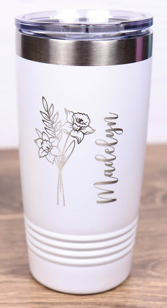 20 oz. Vacuum Insulated Tumbler with Slider Lid - Birth Flower