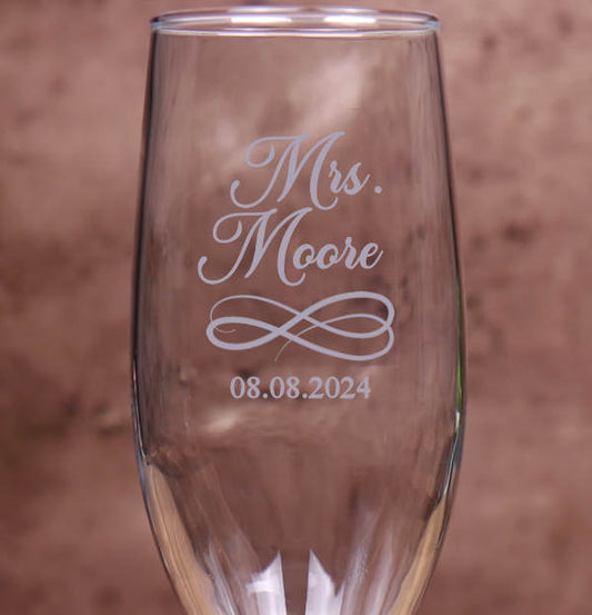 Champagne Flute 8 Ounce - Wedding